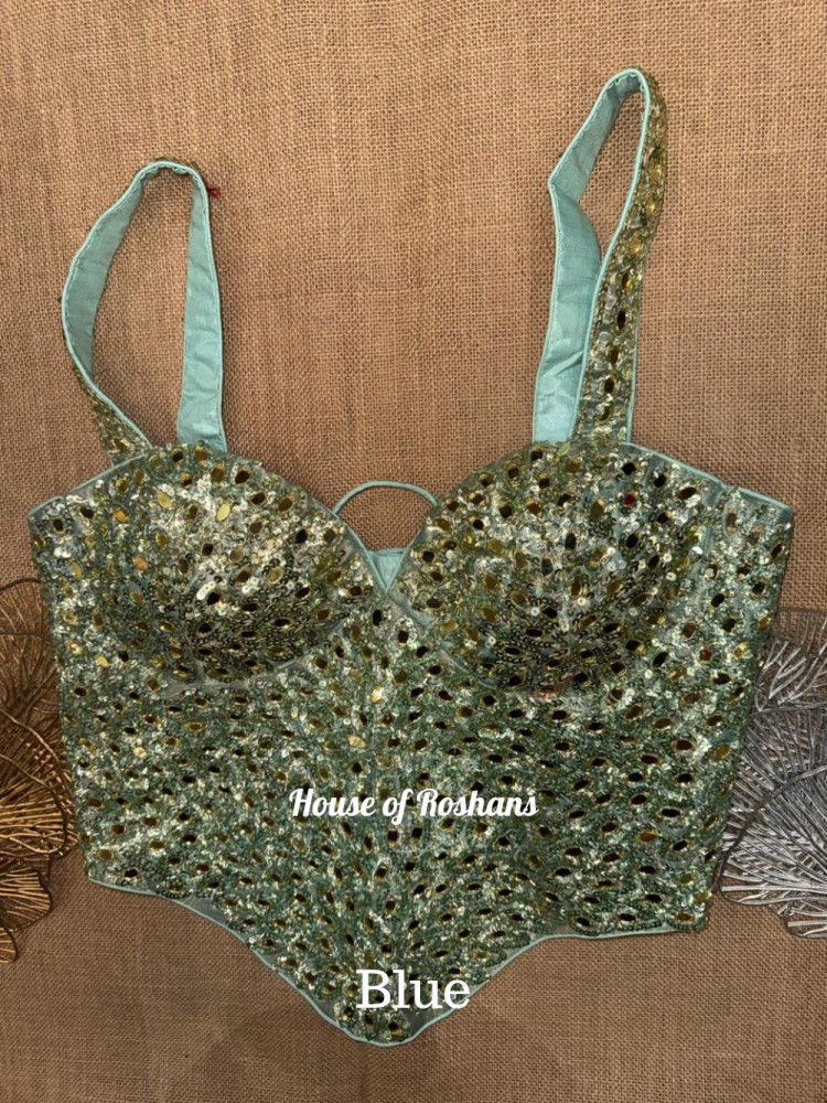 Image of Hand Embroidered Mirror Work Corset