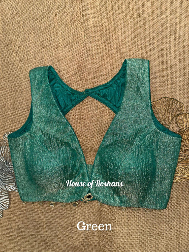 Image of Sleeveless Tissue Blouse with Tassels