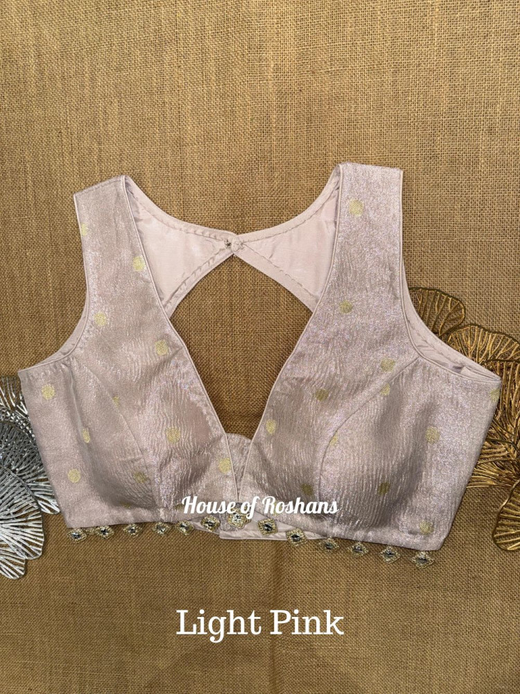 Image of Printed Sleeveless Tissue Blouse with Tassels