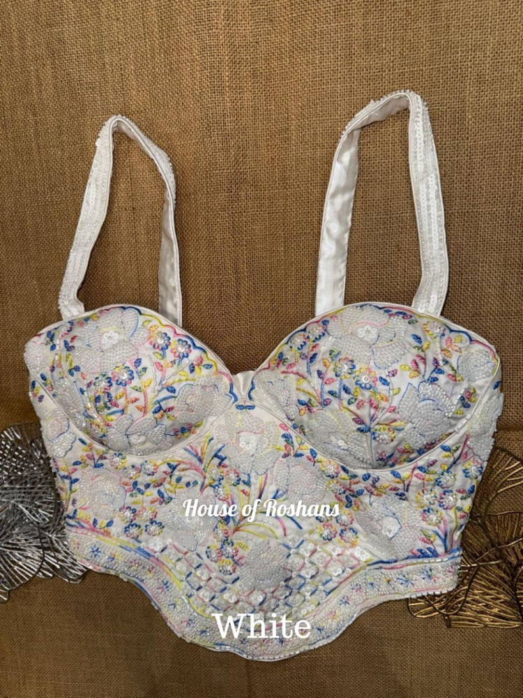 Image of Embroidered Strappy  Corset Blouse