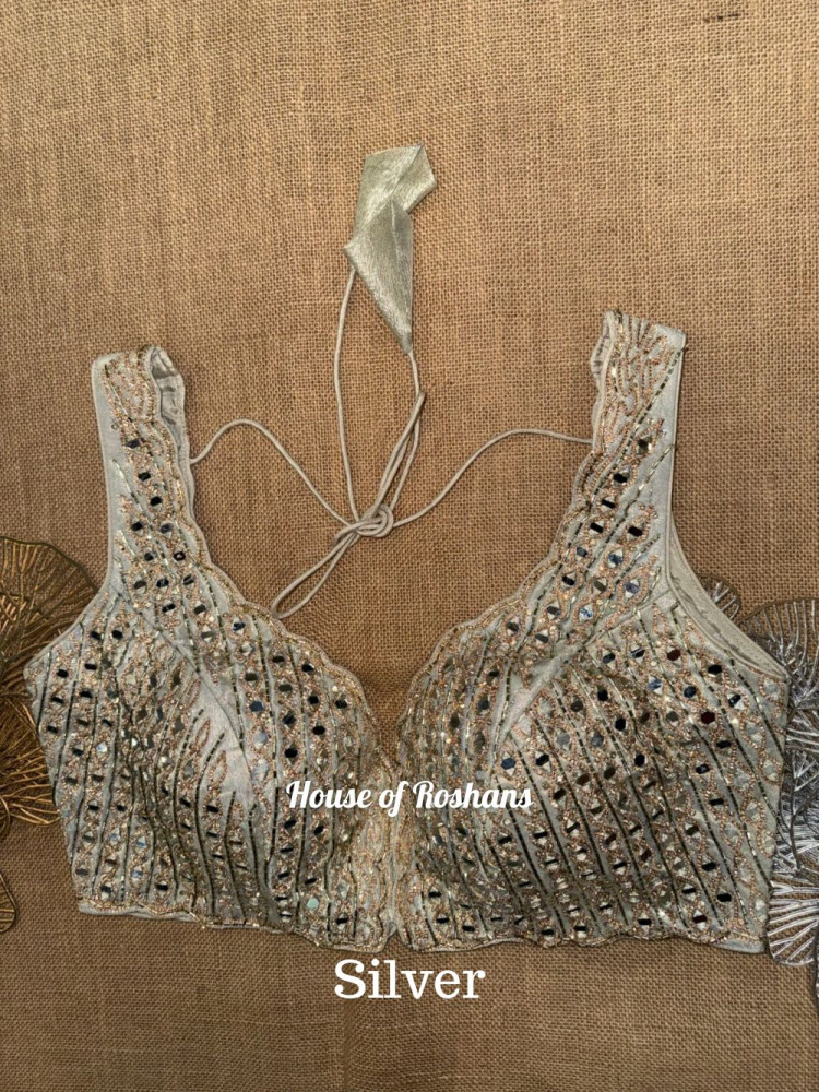 Image of Mirror Work designer Sleeveless Blouse