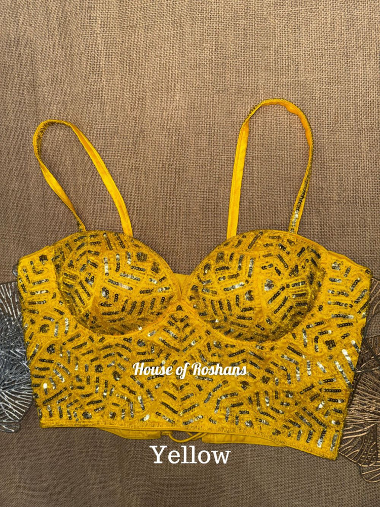 Image of Sequin &amp; Bead Hand Embroidered Corset