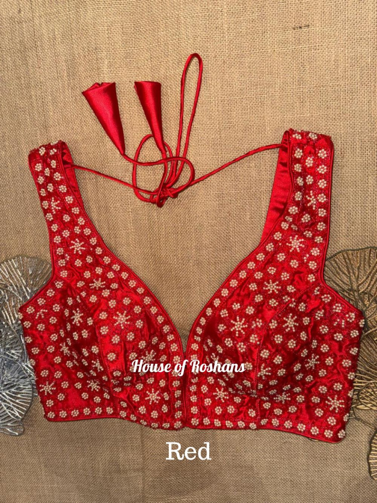 Image of Bead Embroidered Wedding Blouse