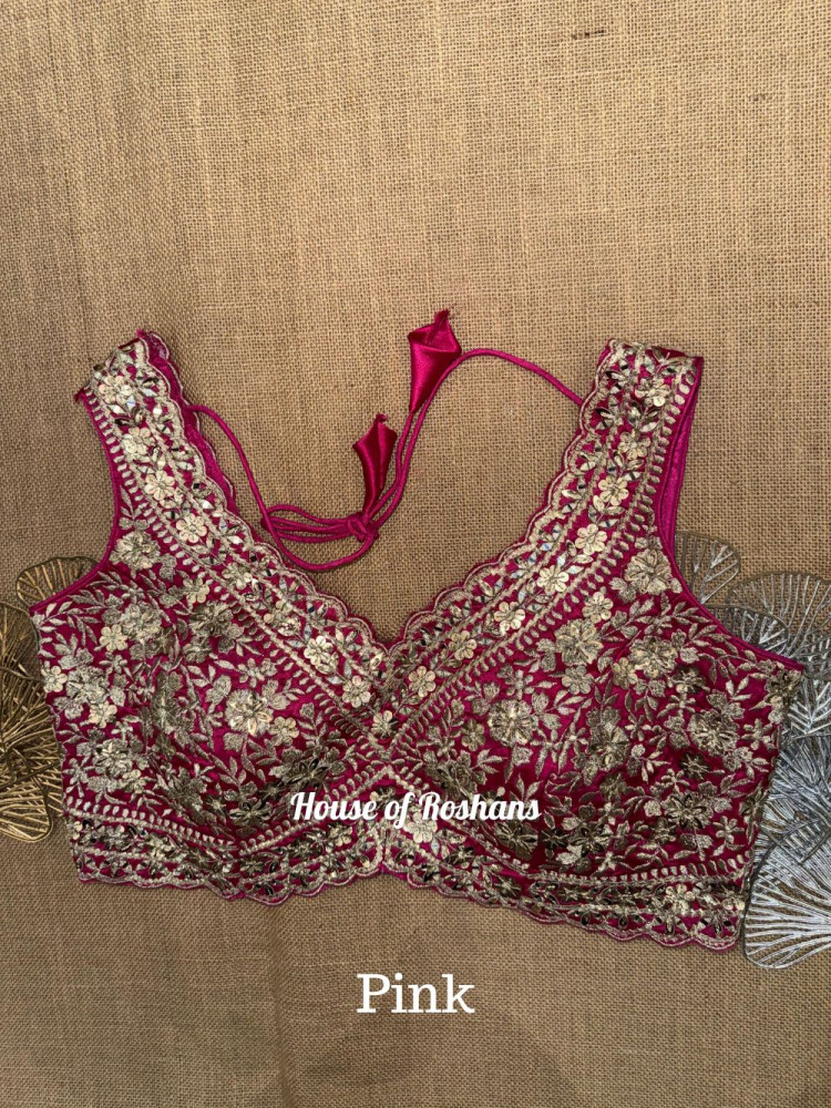 Image of Gota Mirror Work Heavy Blouse