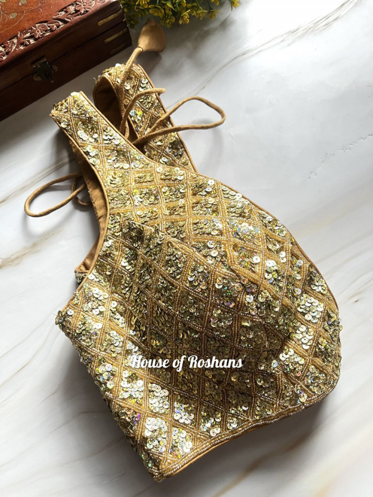 Image of Deep Neck Embroidered Heavy Blouse