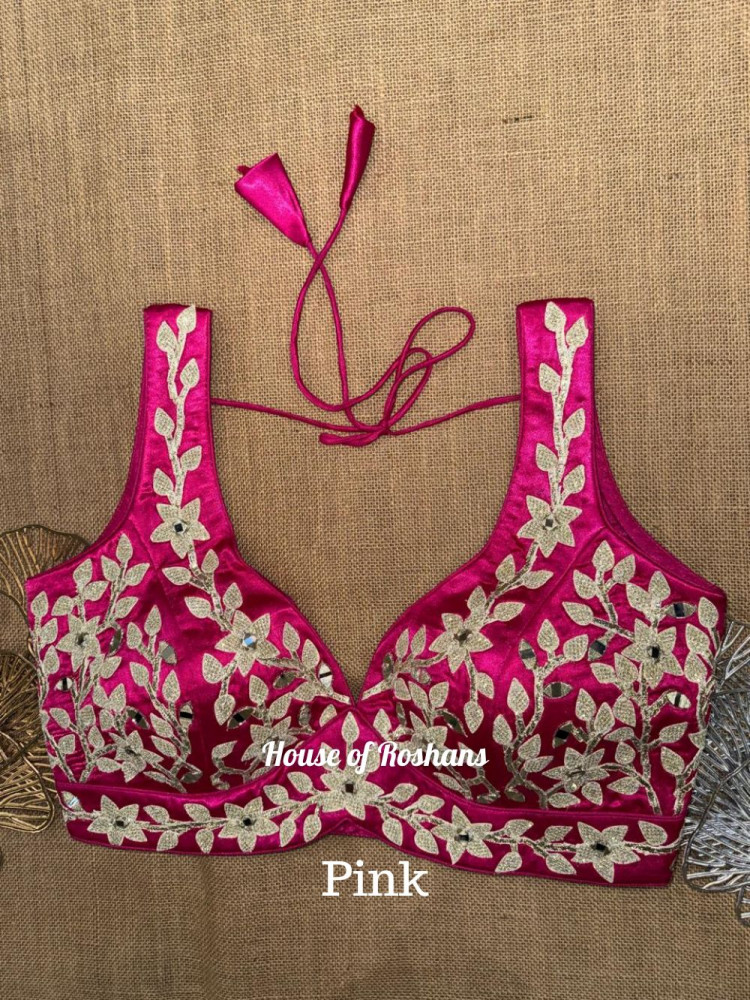 Image of Gota Work Embroidered Sleeveless Blouse