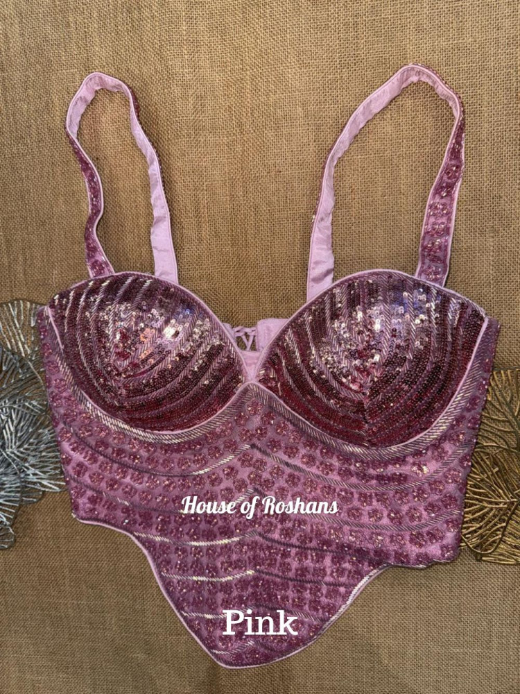 Image of Embroidered Strappy Corset Blouse