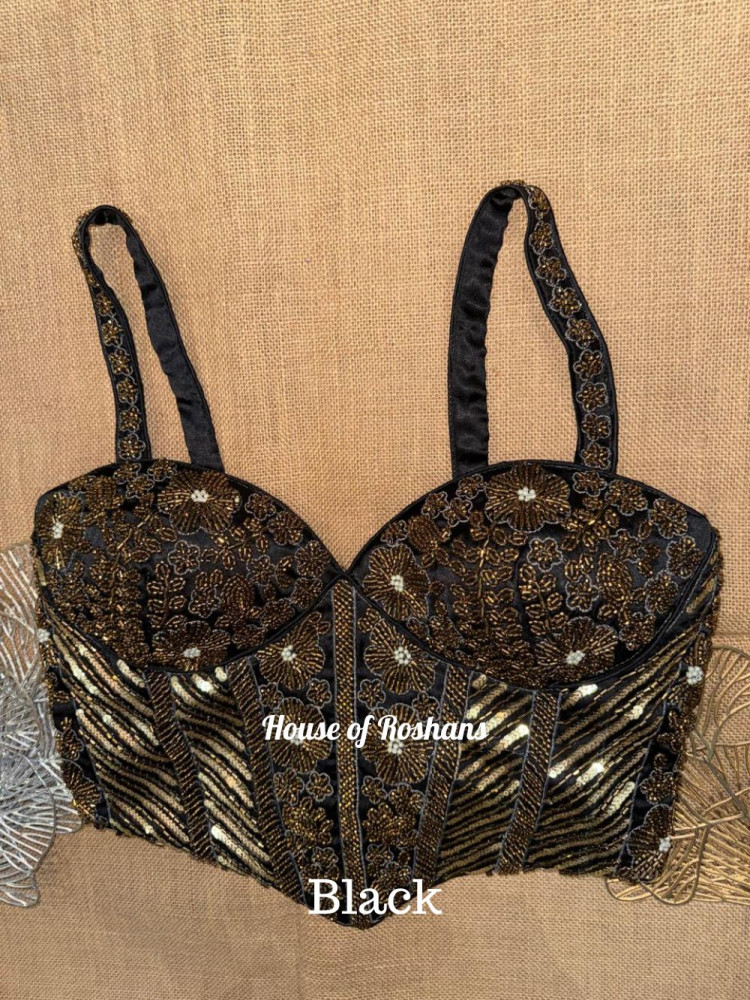 Image of Embroidered Strappy  Short Corset