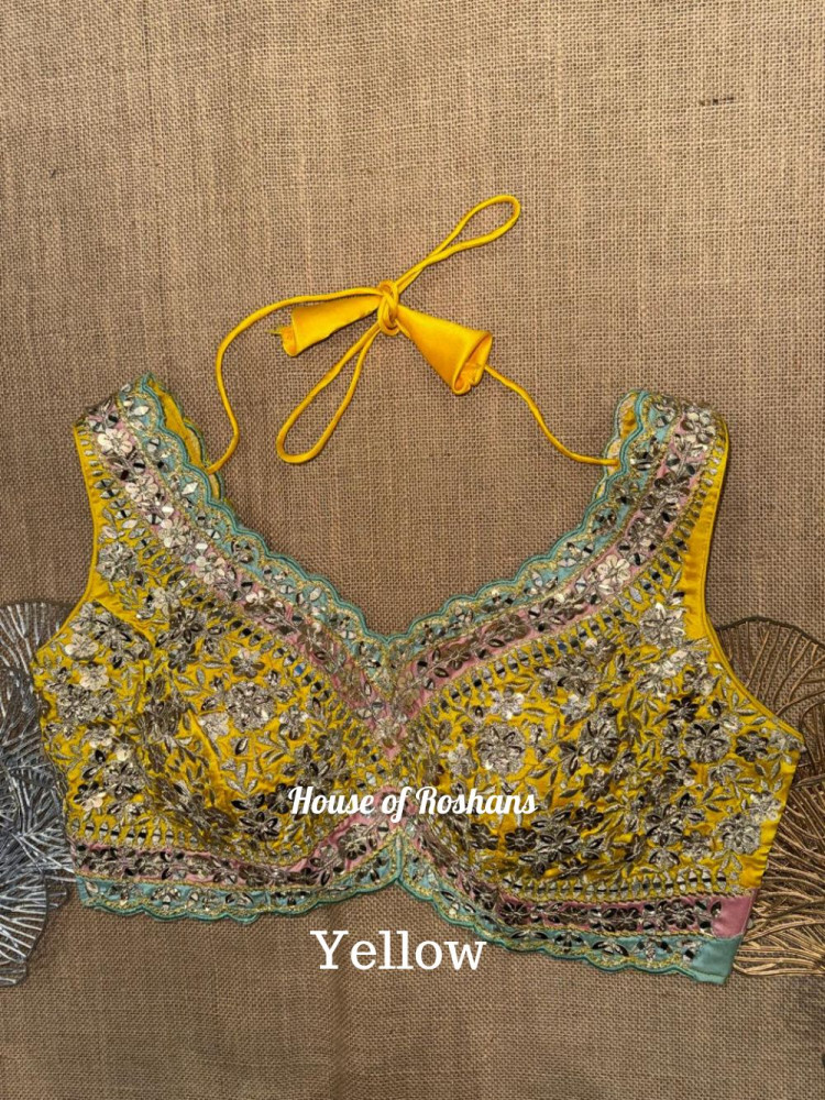 Image of Gota Mirror Work Embroidered Designer blouse