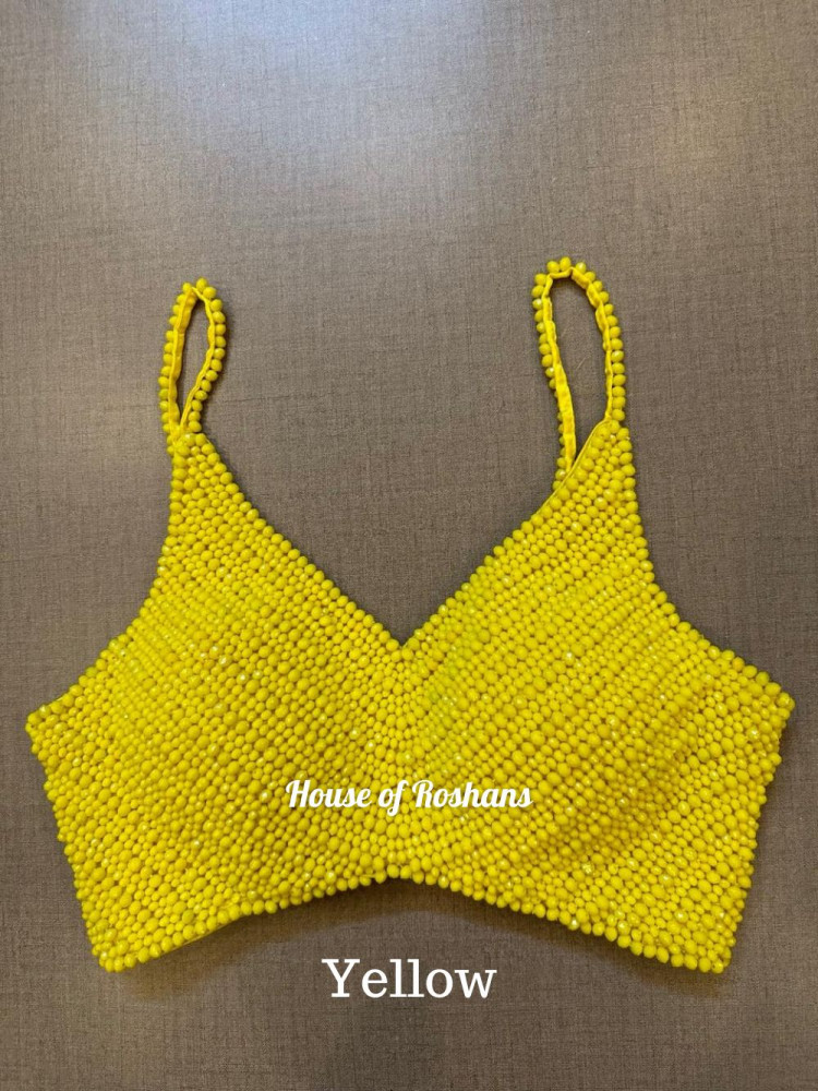 Image of Beaded Hand embroidered Strappy Blouse