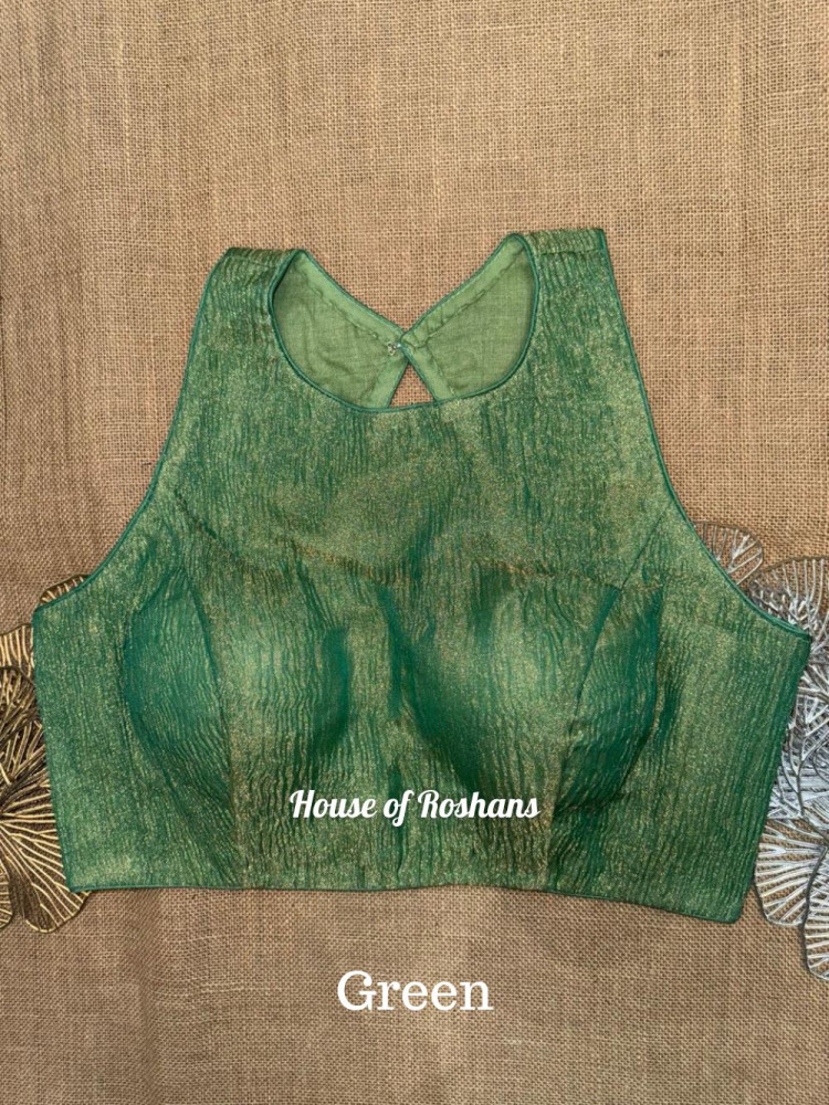 Image of Zero Neck Tissue Solid Color Blouse