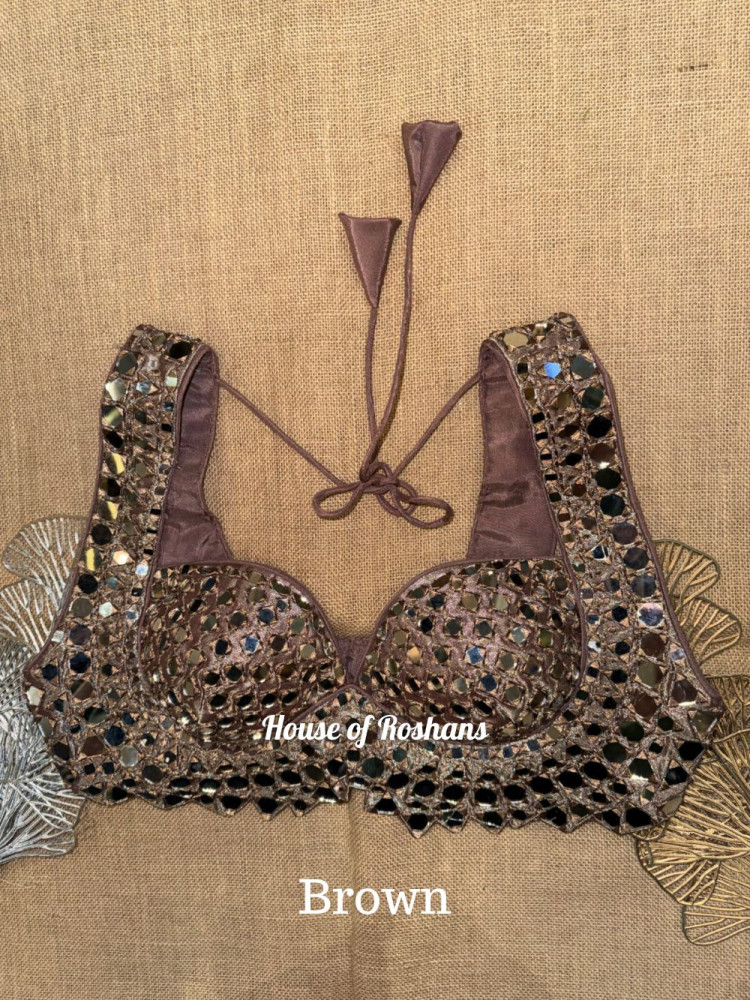 Image of Mirror Work Embroidery Blouse