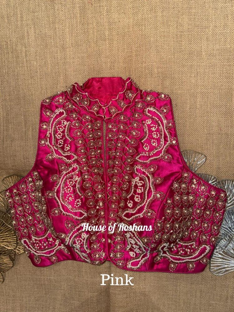 Image of Collared Embroidered  Blouse