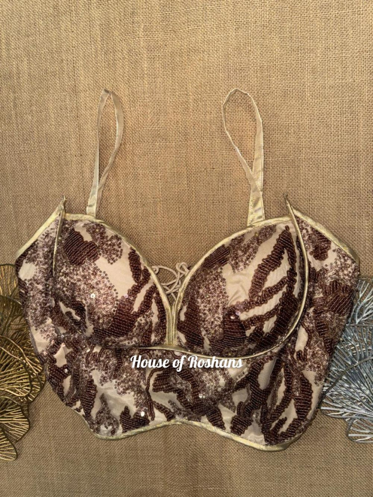 Image of Sequin Work Strappy Corset