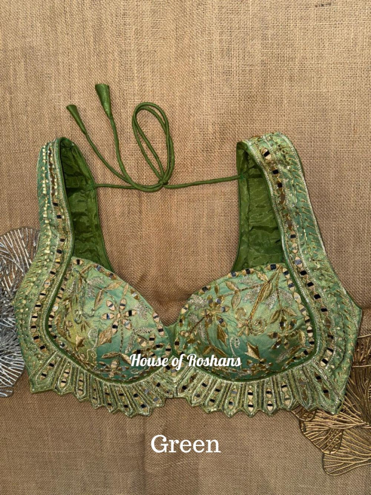 Image of Choli Cut Mirror Work Blouses