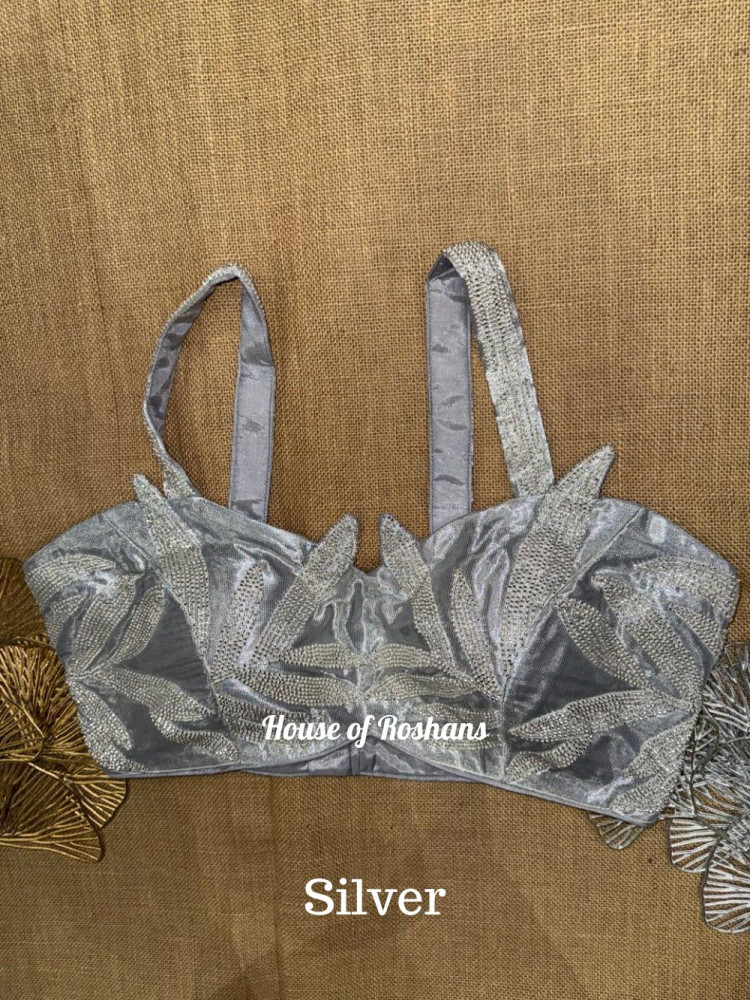 Image of Leaf Embroidered Strappy  Blouse