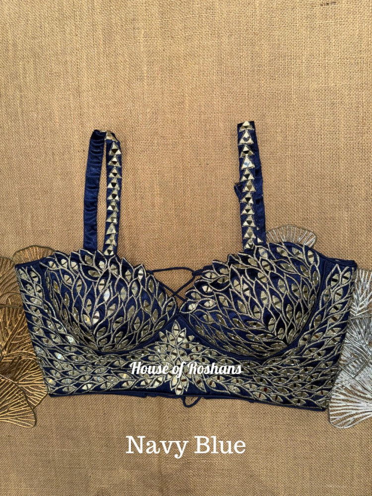 Image of Cut Work Mirror Corset Blouse