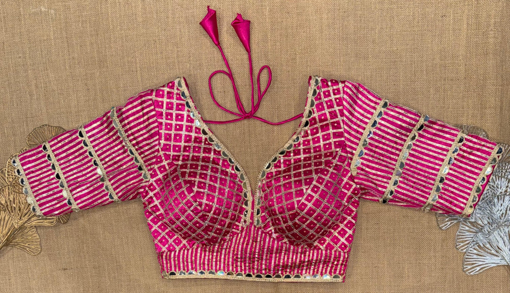 Image of Mirror Gota Sequin Embroidered Blouse