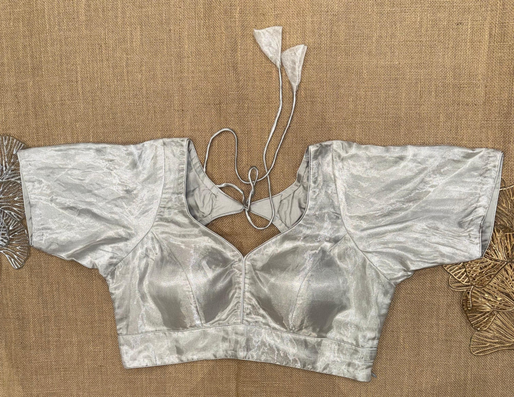 Image of Tissue Solid Blouses with Sleeves