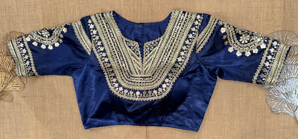 Image of Blue Designer Embroidery Blouse