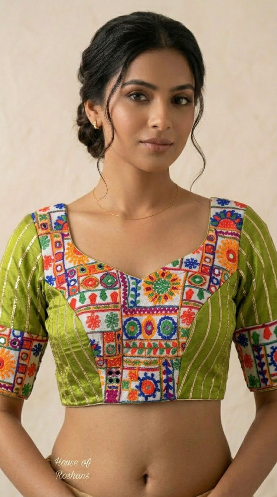 Image of Gujrati Work  Blouses with sleeves