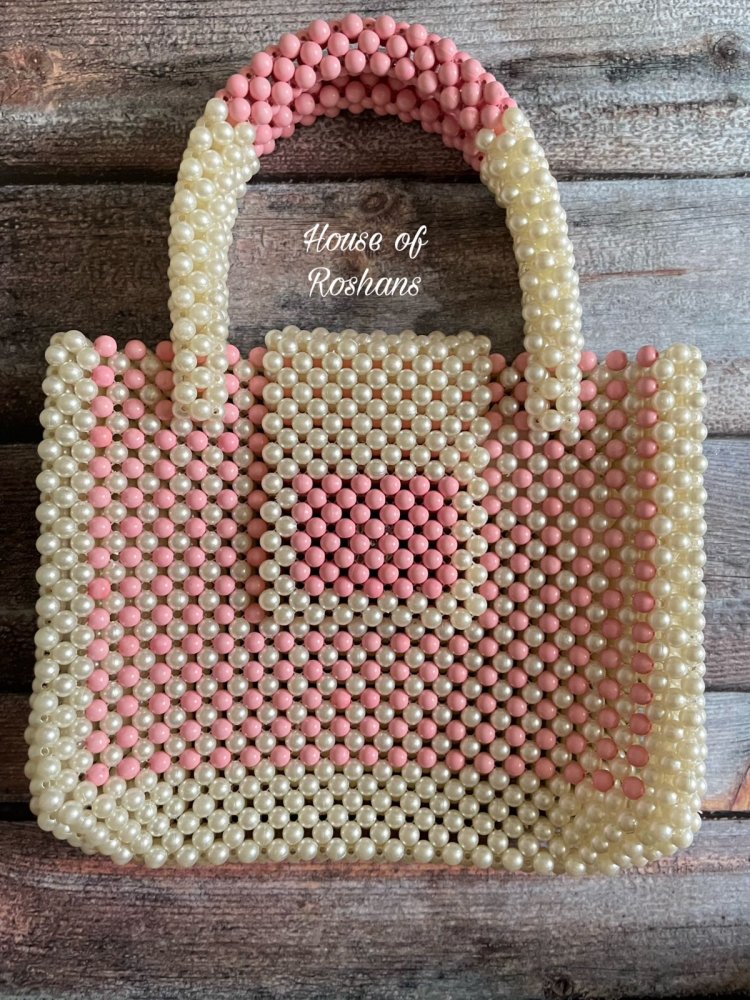 Pearl and Pink Beads Designer Bag