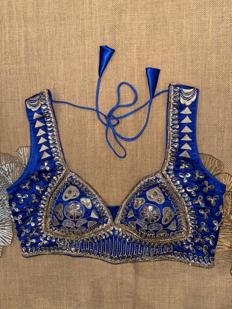 Image of Royal Blue Gota Work Blouse
