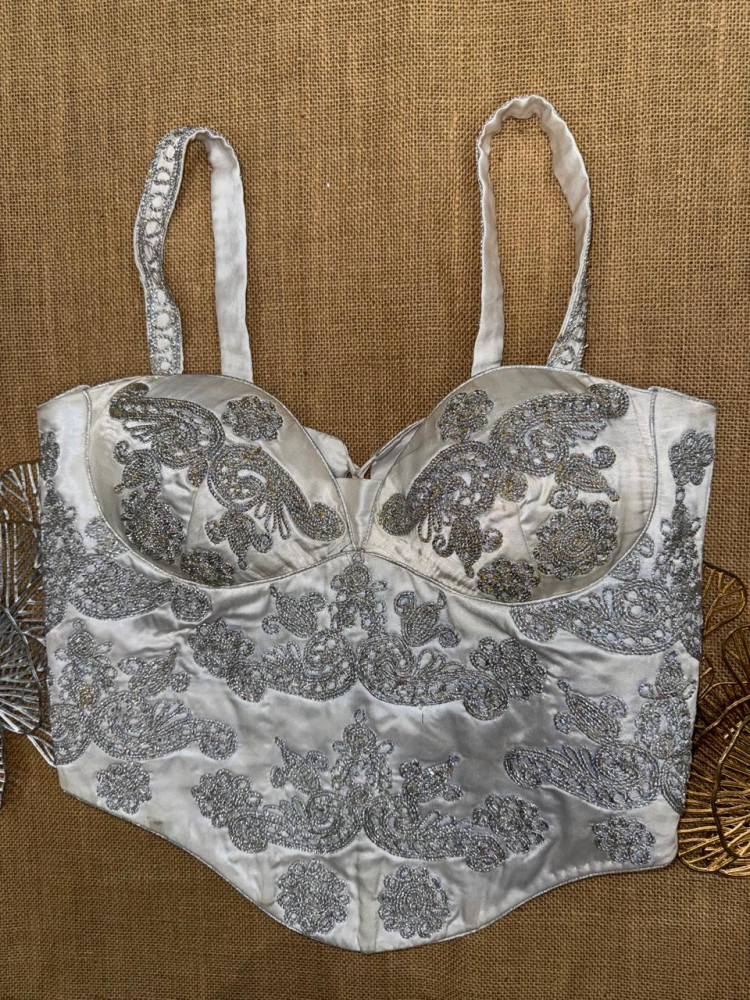 Image of White Dori Aari Work Corset