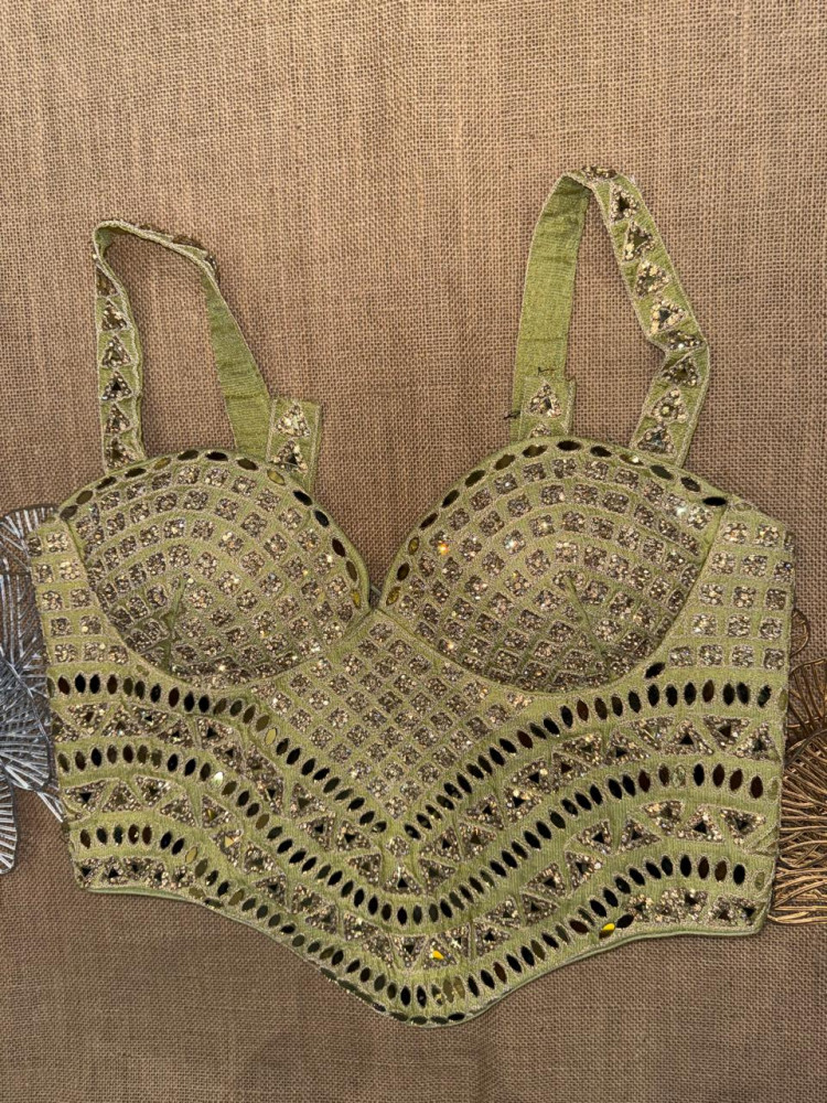 Image of Mirror Work Corset With Straps