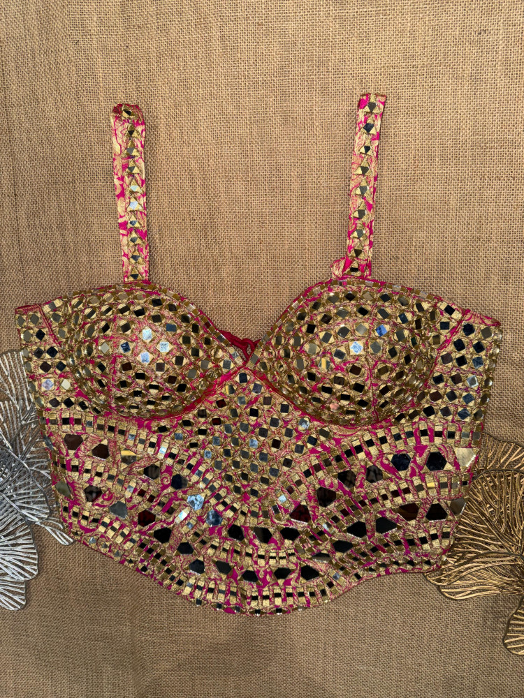 Image of Heavy Real Mirror Work Corset Blouse