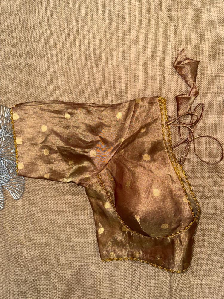 Image of Pure Tissue Solid Blouse With Elbow Sleeves