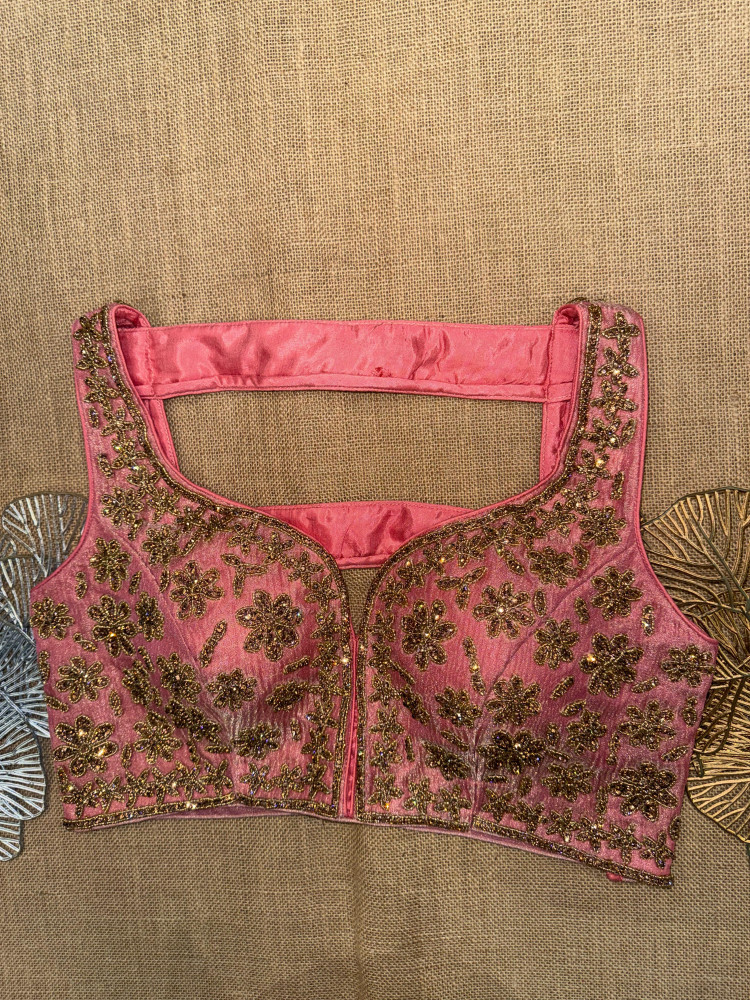 Image of Zircon And Moti Sleeveless Blouse