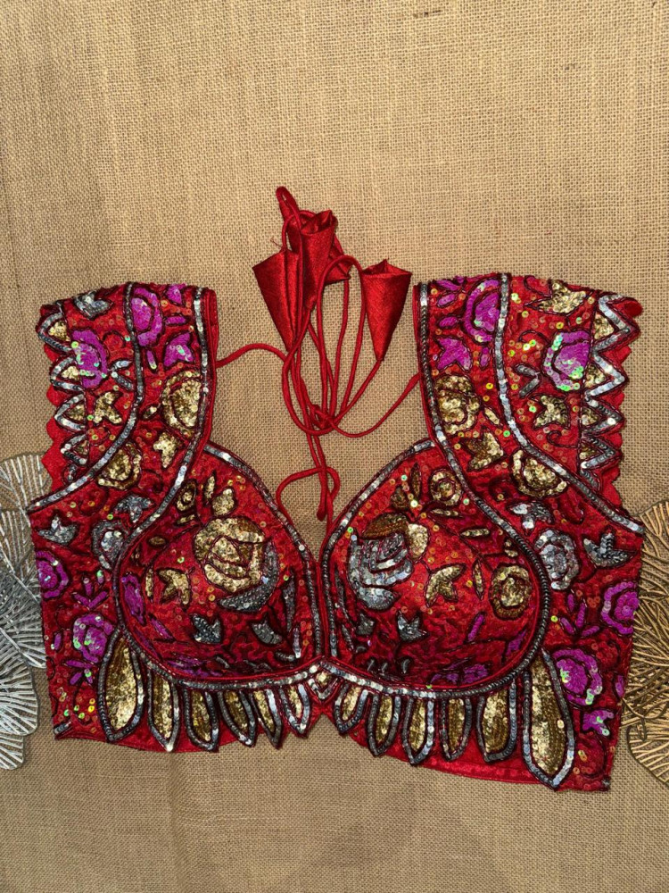 Image of Hand Work Cutout Mega Sleeves Blouse