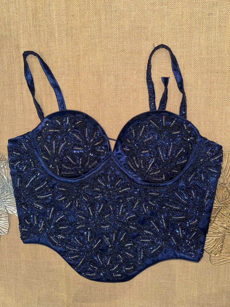 Image of Hand Embroidery Designer Corset With Straps