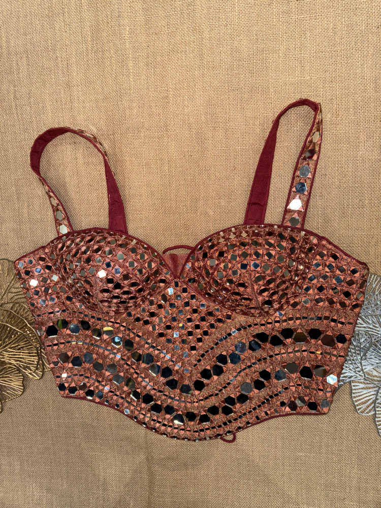 Image of Mirror Work Strappy Corset