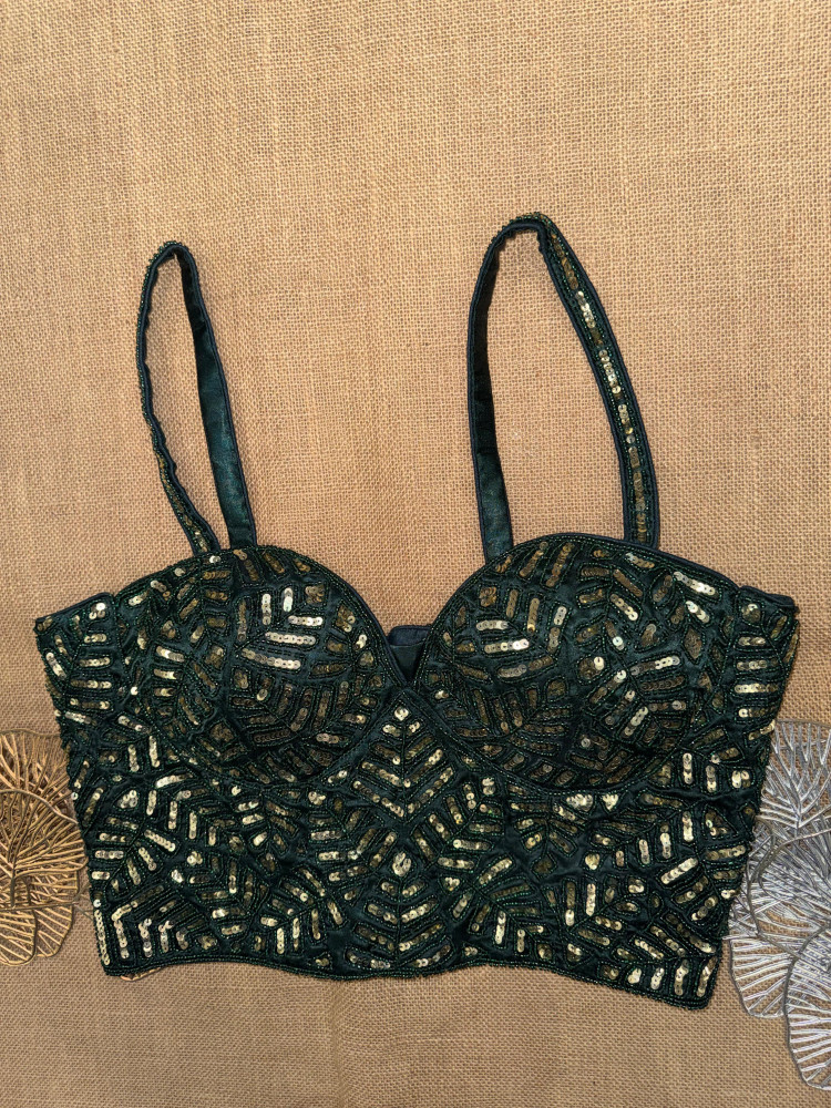 Image of Hand Embroidery Party Corset Blouse