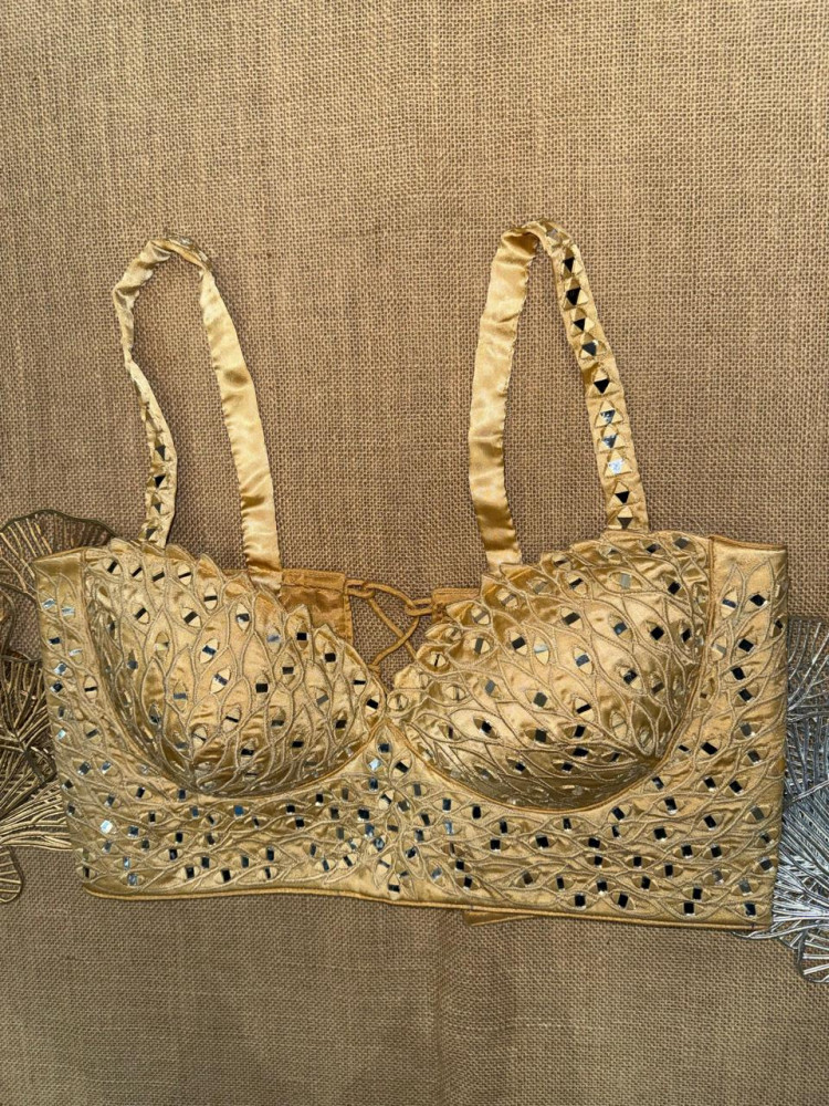 Image of Mirror Work Strappy Corset Blouse