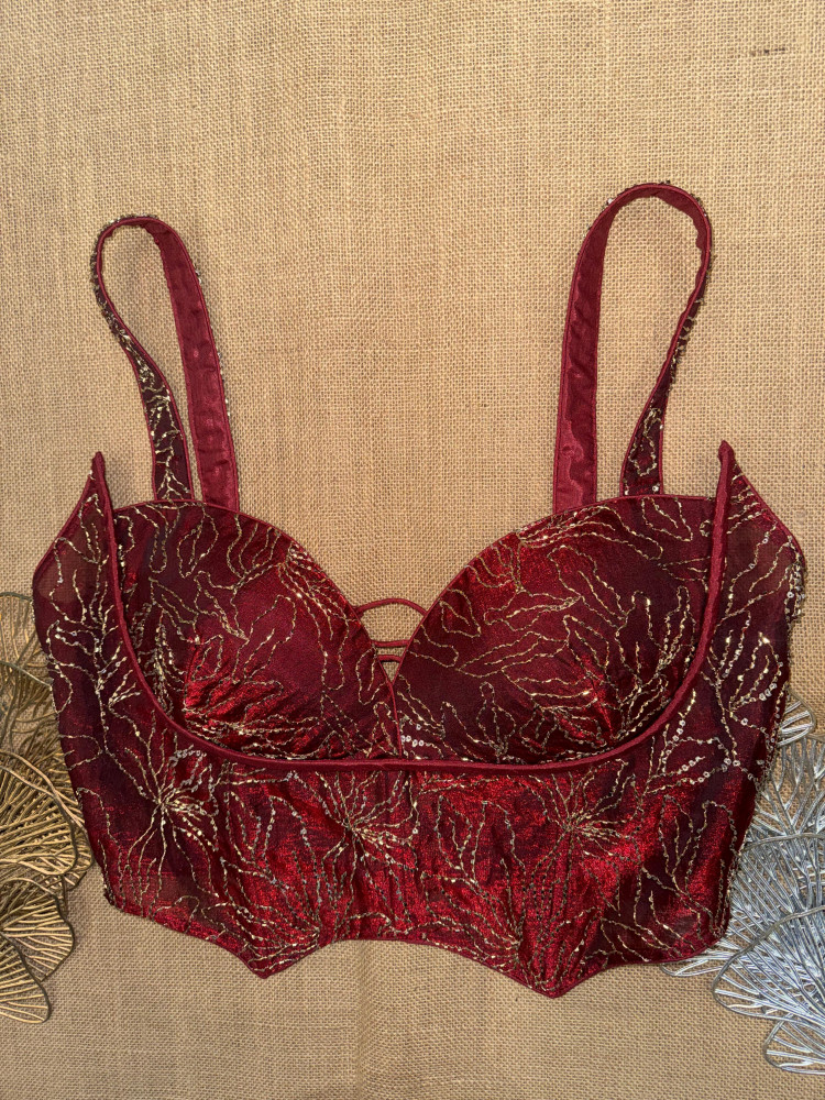 Image of Hand Work Designer Corset Saree Blouse