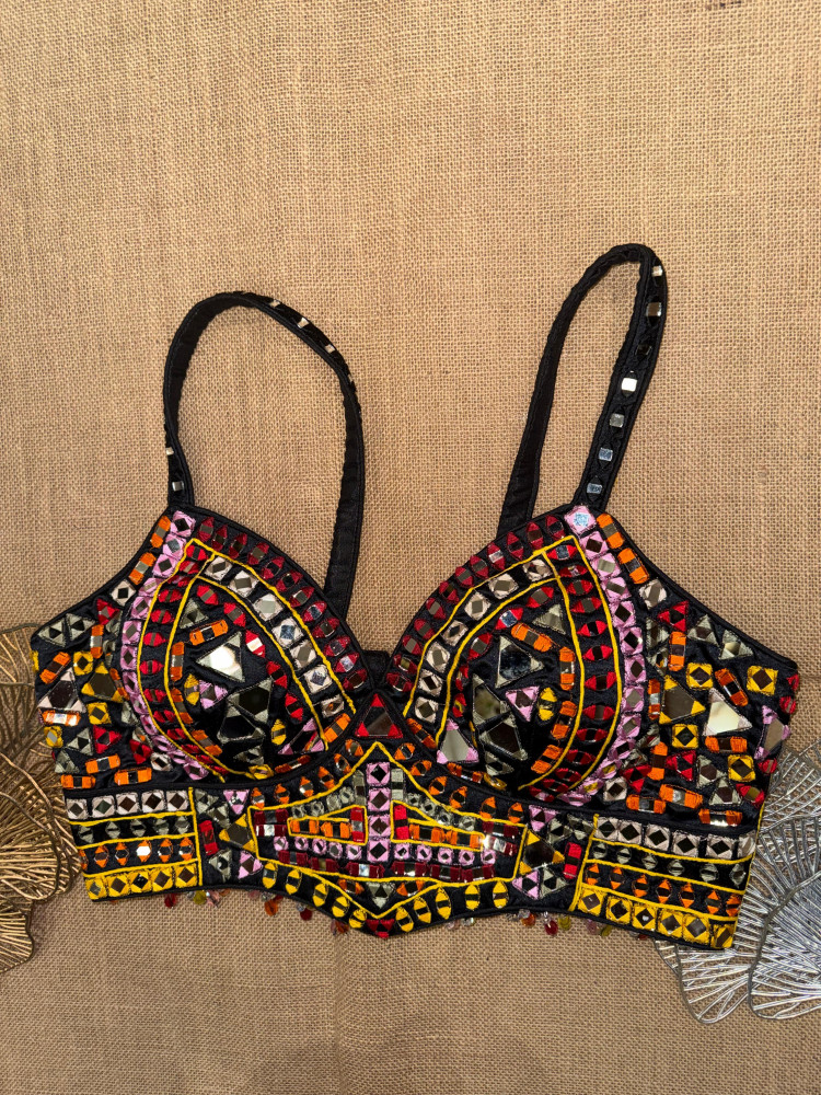 Image of Multicolor Work Mirror Designer Corset Blouse