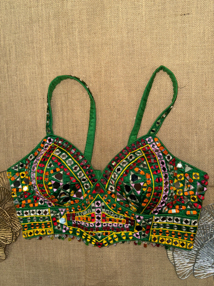 Image of Multicolor Work Mirror Corset Blouse