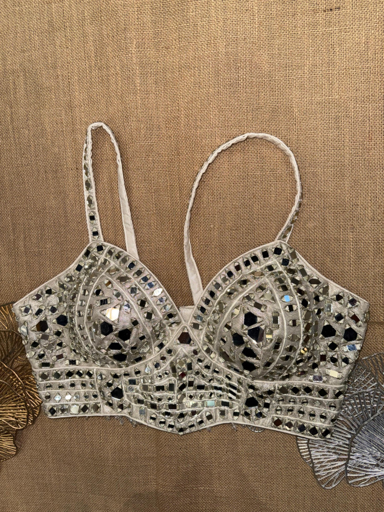 Image of Mirror Work Party Corset Blouse