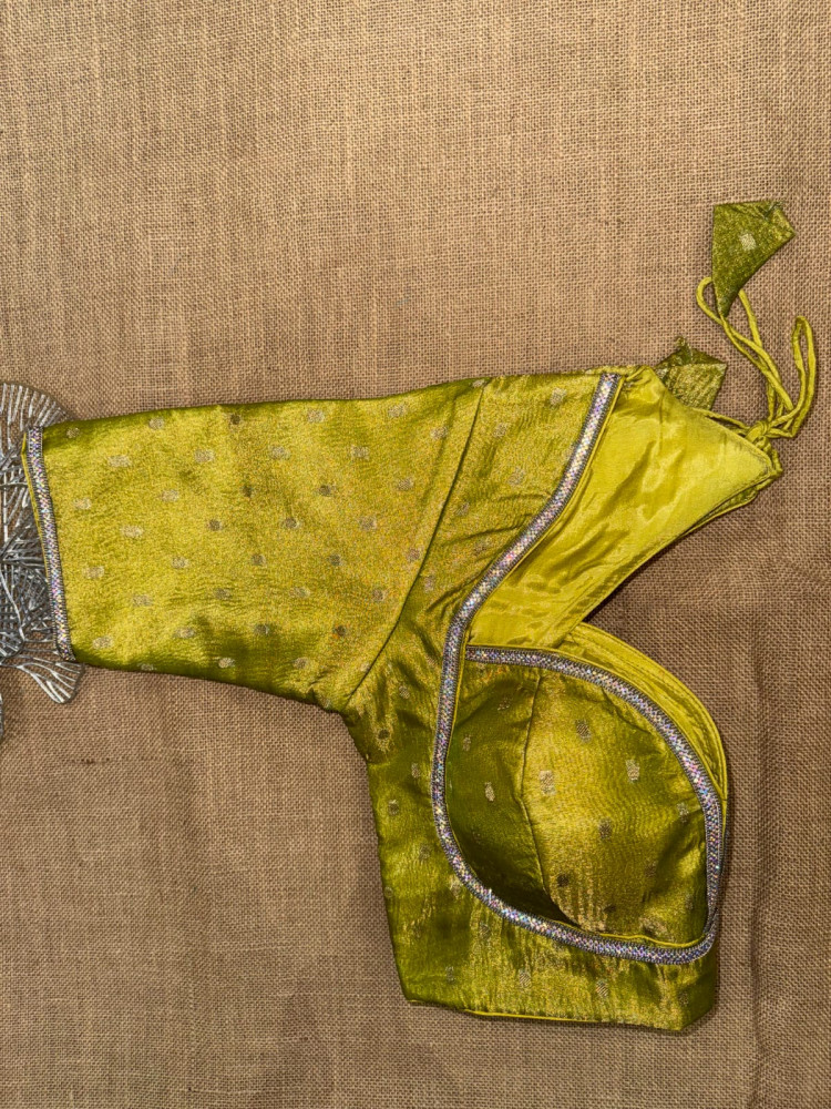 Image of Zari Buti Tissue  Blouses with sleeves