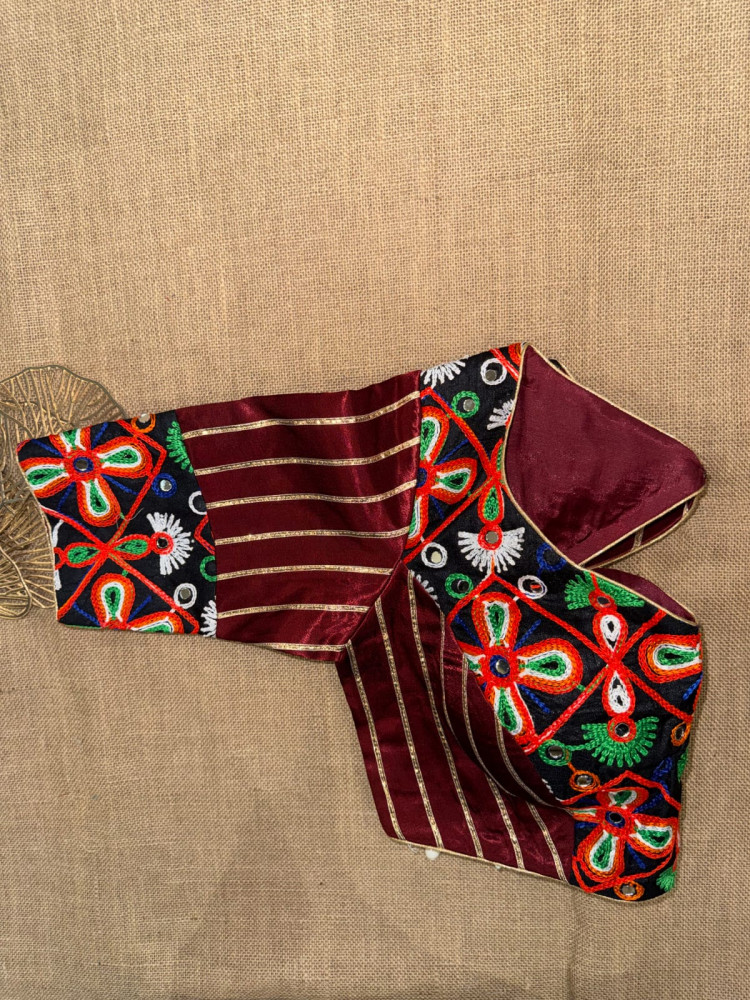 Image of Gujrati Work  Blouses with sleeves