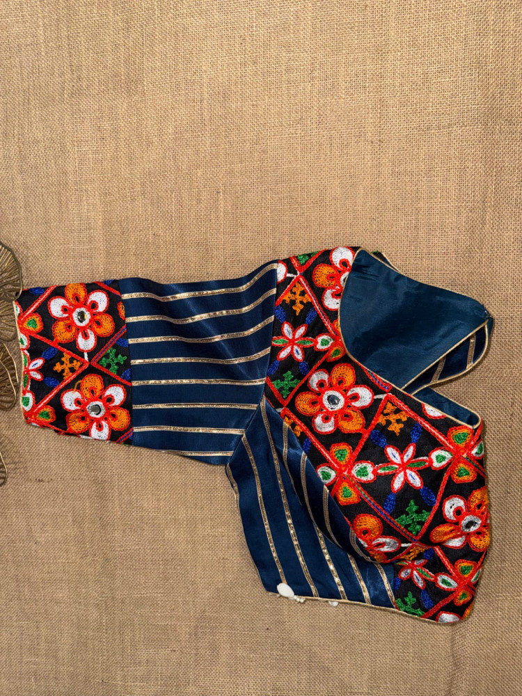 Image of Gujrati Work  Blouse with sleeves