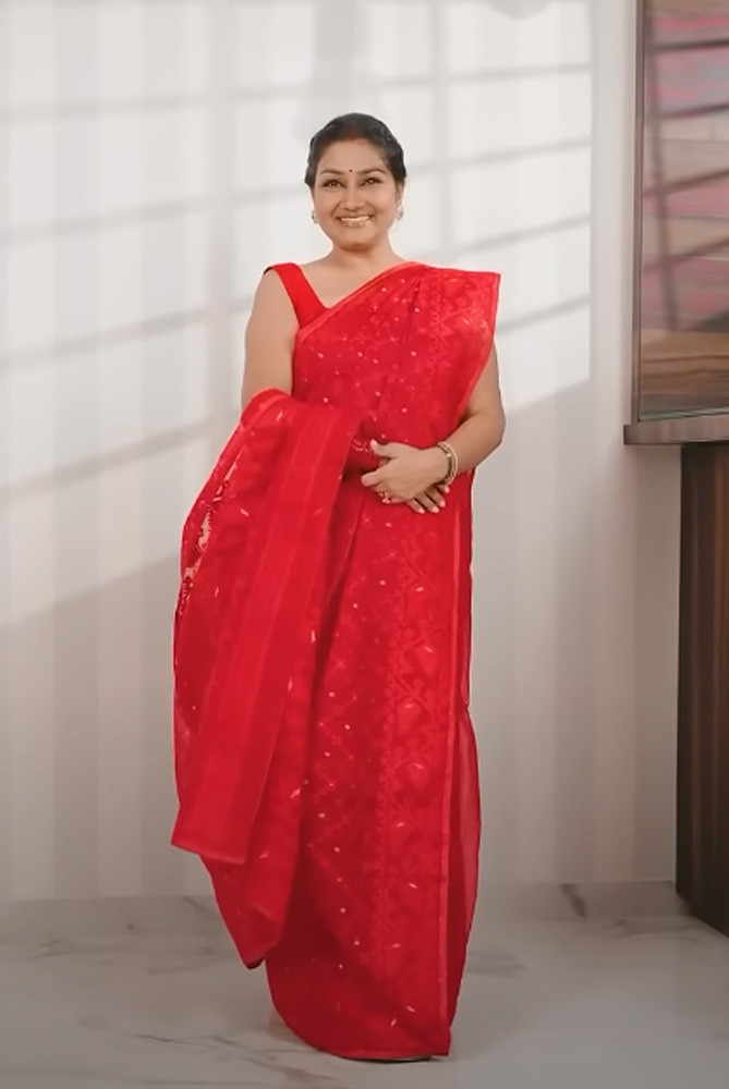Jamdani Saree in Atpoure Style by Dolly Jain