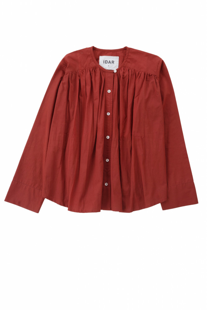 Bella Blouse Poplin - Red