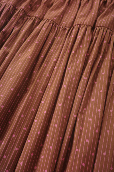 Bindi Skirt- Brown pink polka