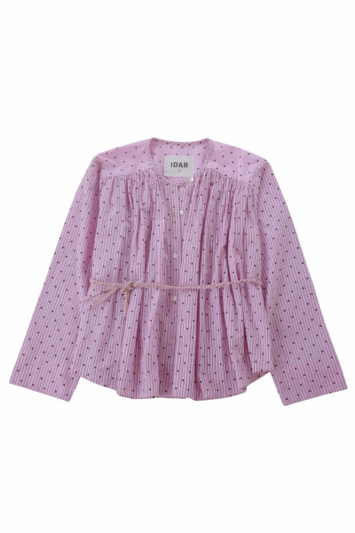 Bella Blouse Poplin - Pink polka dots