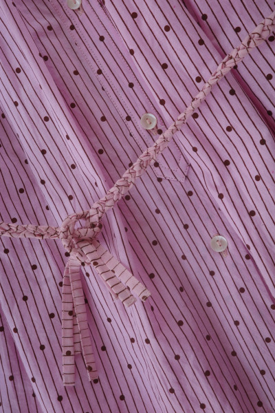 Bella Blouse Poplin - Pink polka dots