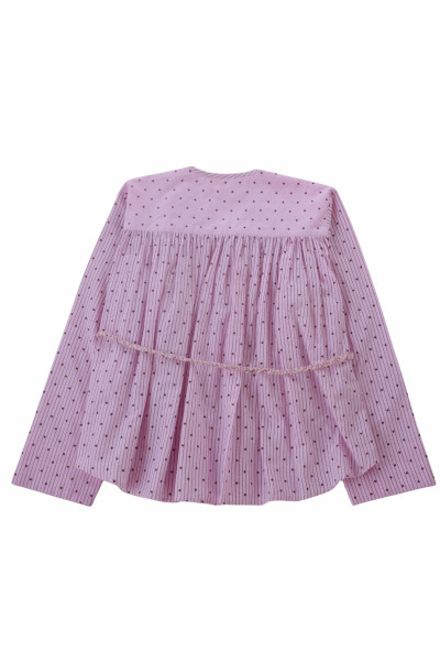 Bella Blouse Poplin - Pink polka dots
